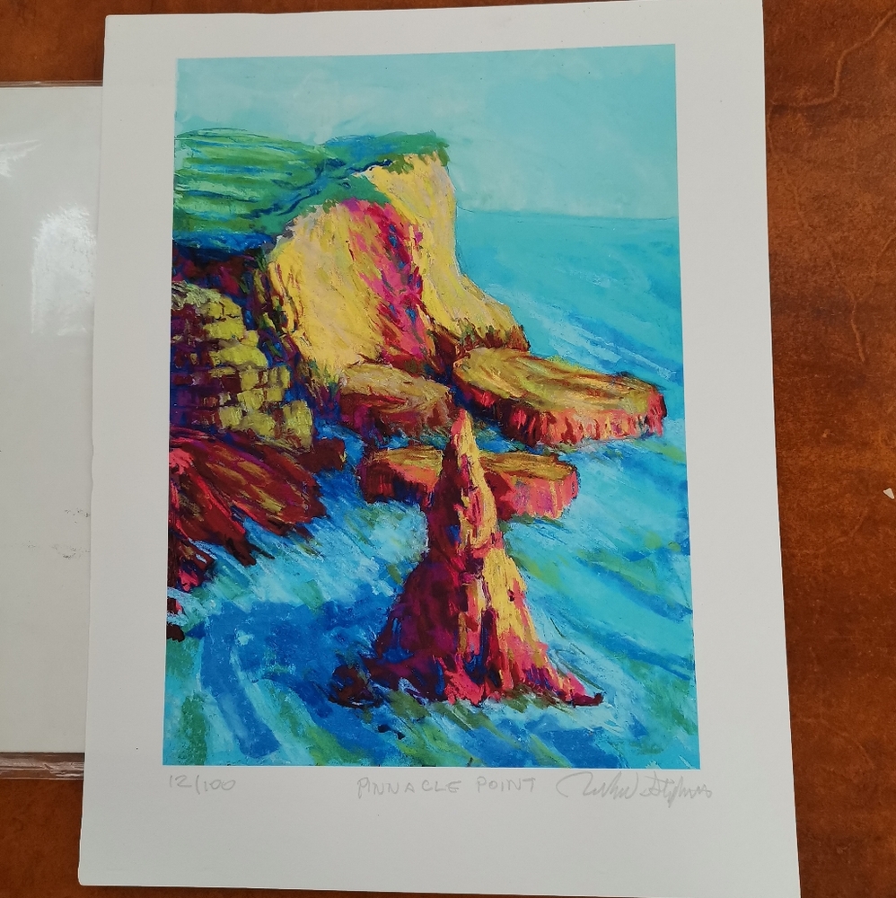 Richard Stephens Pinnacle Beach 8.5*11 Limited Edition Print Lithography Signed